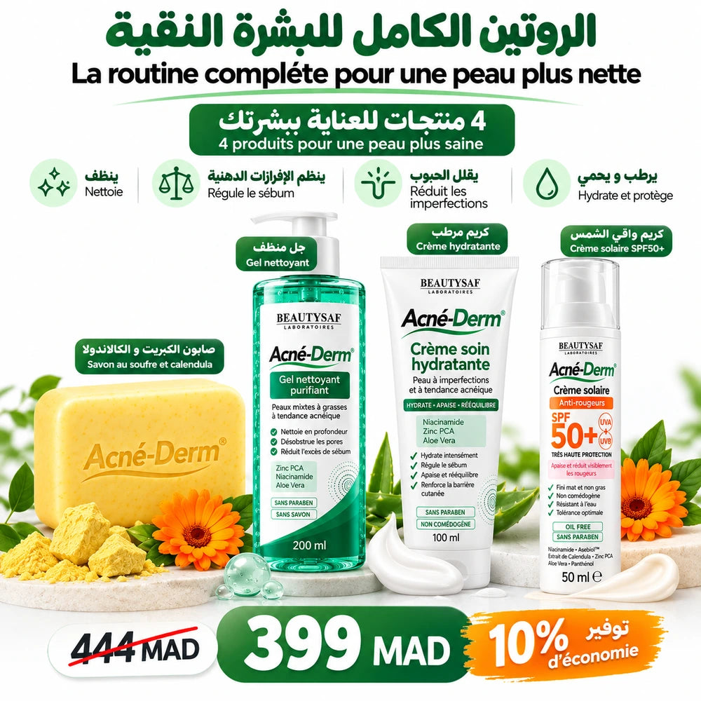 Routine Complète Acné-Derm® – Pack Anti-Imperfections 4 Produits