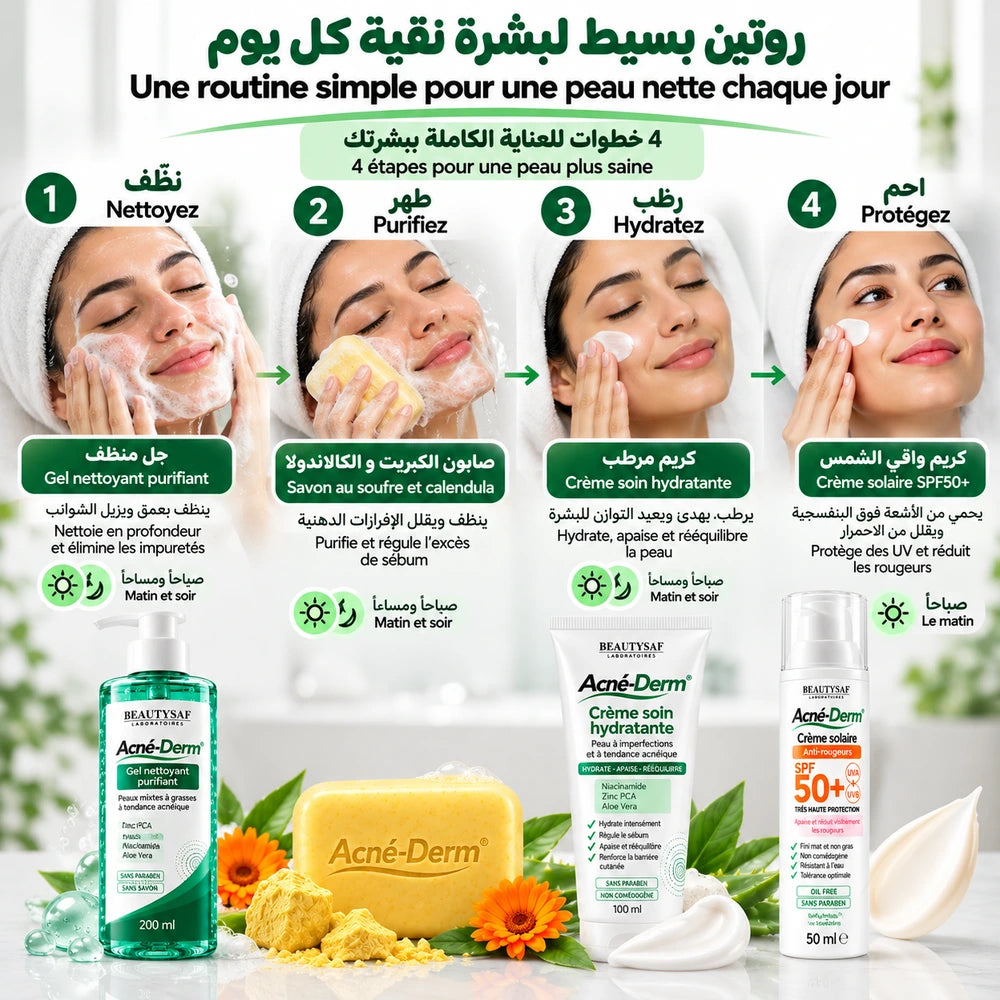 Routine Complète Acné-Derm® – Pack Anti-Imperfections 4 Produits